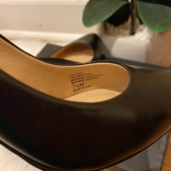 INC International Concepts Zitah Pumps Black Leather 7.5M - Picture 7 of 10